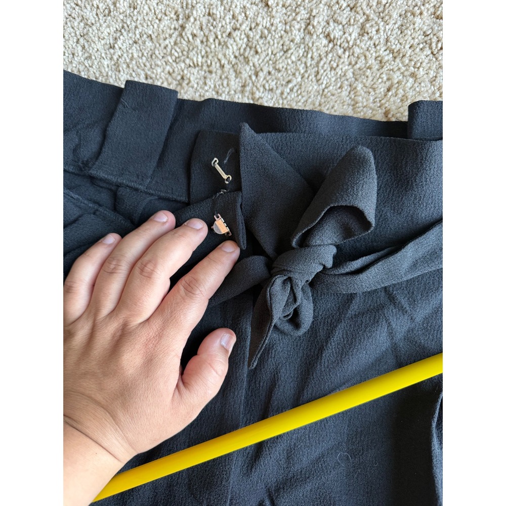 NWT Free Press Womens XXL Black High Waisted Pleated Tie Waist Dress Shorts - Picture 7 of 8